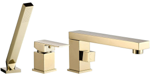 Смеситель на борт ванны Rea Glen Gold REA-B6631 на 3 отверстия