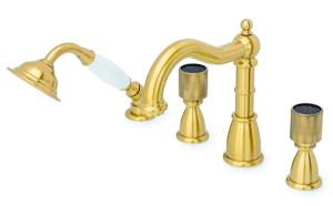 Смеситель на борт ванны Boheme Royal Crystal 391-Royal/CRST black
