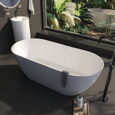 Ванна из искусственного камня Whitecross Tawna белый матовый Solid Surface