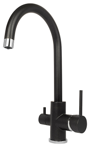 Смеситель для кухонной мойки Zorg Sabiaduo black metallic под фильтр