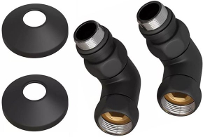 Комплект угловых американок Terminus 3/4"х1/2" Г/Ш со сгоном + отражатели черный
