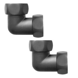 Комплект угловых американок 1"x1" Г/Г оружейная сталь