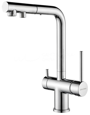 Смеситель для кухонной мойки Paulmark Serpentine Se213222-NI(BS) / Se213222-CR с подключением к фильтру воды
