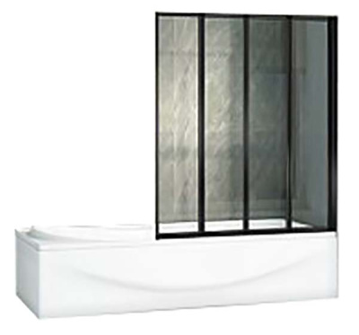 Душевая шторка на ванну Good Door Screen GR4-100-C-B профиль черный