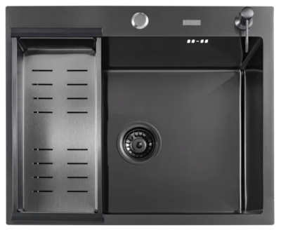 Кухонная мойка Avina Futur FK Eco PVD (графит) с коландером и дозатором 8955