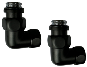 Комплект угловых американок 3/4"х1/2" Г/Ш со сгоном черный