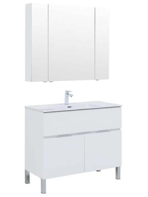 Комплект мебели Aquanet Алвита new 90 / 100 1 ящик 2 двери белый матовый