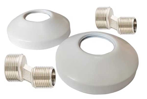Комплект эксцентрики 3/4"х1/2" Ш/Ш + декоративные чашки 3/4" белый