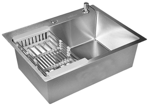 Кухонная мойка Wisent WS-37050+WW405A+W302644 с коландером и дозатором