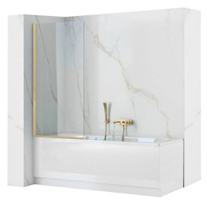 Душевая шторка на ванну Rea Elegant MATT Gold REA-W6600 / REA-W6601 c матовым профилем
