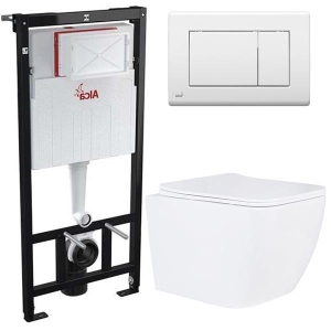 Комплект инсталляции AlcaPlast AM101/1120 с ароматизатором, кнопкой M270 и унитазом Roxen Cube 530135-01