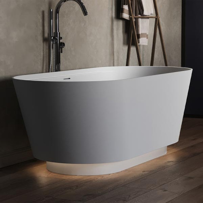 Ванна из искусственного камня Belux Ариэль с подсветкой белый матовый Solid Surface