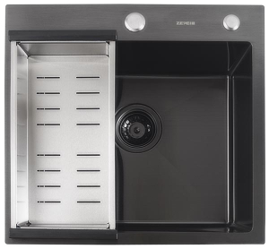 Кухонная мойка Avina Zepein ZP5048 PVD (графит) с коландером и дозатором