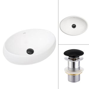 Комплект 2 в 1 умывальник Roxen Trendo mini 110200-B с донным клапаном