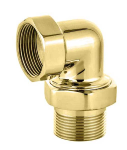 Угловая американка (фитинг) 1/2"х1/2" золото
