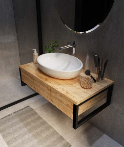 Тумба под умывальник 1Marka Grunge Loft 60П / 80П / 90П / 100П 1в.я дуб вотан