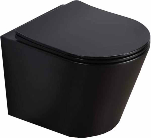 Подвесной унитаз CeramaLux B2330-1MB безободковый (с крышкой SoftClose)