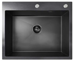 Кухонная мойка Axus LS-6050BM с коландером, дозатором и держателем для губки