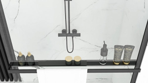 Полка Rea Evo Black HOM-00652 с держателем