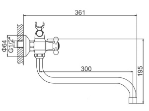 Смеситель для ванны Ledeme H12 L2312