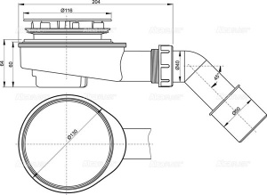 Сифон для душевого поддона AlcaPlast A491CR