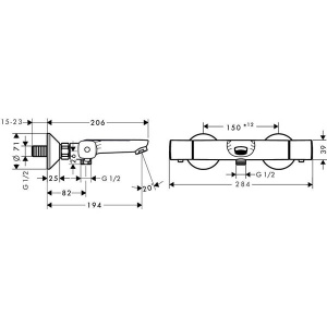 Смеситель для ванны Hansgrohe Ecostat Universal 13123000 термостатический