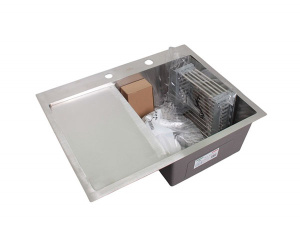 Кухонная мойка Wisent WS-37851-R-114 / WS-37851-L-114 с коландером и дозатором, 78х51 L, сатин