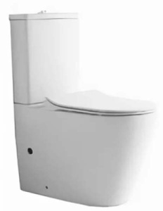 Напольный унитаз CeramaLux 2178 безободковый (с крышкой SoftClose), белый