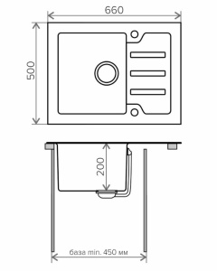 Кухонная мойка Tolero Ceramic Glass TG-660 B