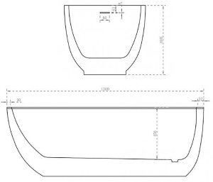 Акриловая ванна Abber AB9341-1.5