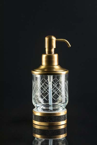 Дозатор Boheme Royal Cristal 10929-BR / 10929-BR-B, прозрачный, бронза, белые кристаллы