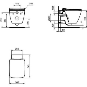 Подвесной унитаз Ideal Standard Strada II AquaBlade T359601 безободковый с крышкой SoftClose T360101