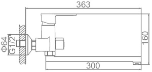 Смеситель для ванны Ledeme L2246