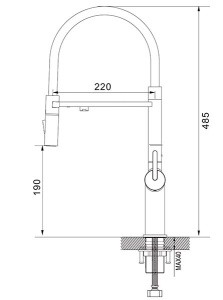 Смеситель для кухонной мойки Rose R458H / R458T под фильтр, черный