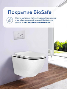Подвесной унитаз Amore di Mare Delio Black Line P203B