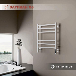 Полотенцесушитель Terminus КС Ватикан электро quick touch белый матовый, 45х60 6 перекладин встроенный диммер quick touch