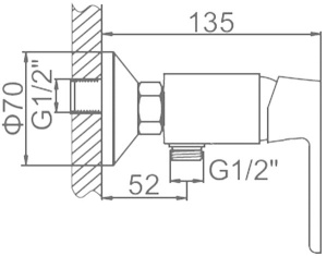 Смеситель для душа Ledeme L2053W