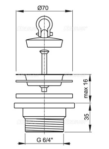 Донный клапан для мойки Alcaplast A33