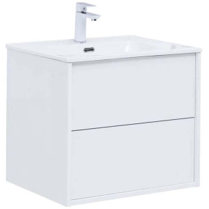 Тумба под умывальник Aquanet Lino 60 / 80 / 100 Flat белый глянец, 100, белый глянец