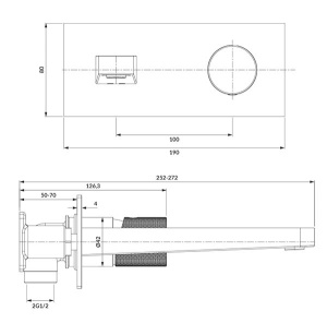 Смеситель встраиваемый Omnires Contour CT8015AT (1 функция)
