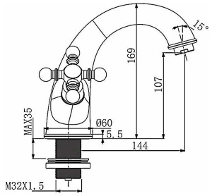 Смеситель для умывальника Gappo G1089-4