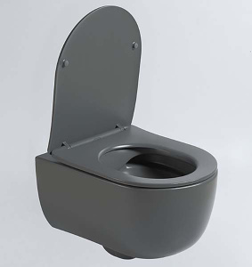 Подвесной унитаз Vincea Evo VT1-34SMA / VT1-34SMB, антрацит матовый