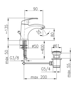 Смеситель для умывальника Armatura Krzem 4212-815-00