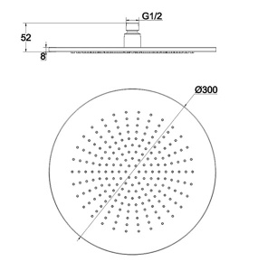 Верхний душ Whitecross Y1300CR / Y1300NIB, 30х30, никель брашированный
