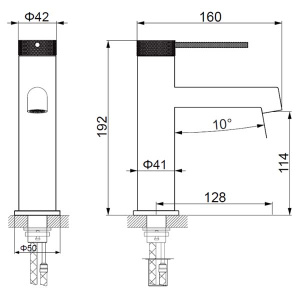 Смеситель для умывальника Vincea Rim VBF-2RM1GM
