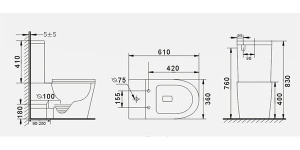 Напольный унитаз Gid Tr2179 с сиденьем Soft Close, белый