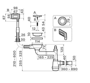 Сифон для мойки Omoikiri WK-1-UN-GM