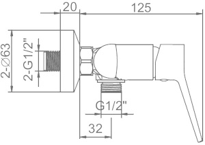 Смеситель для душа Ledeme L2069