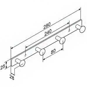 Планка с крючками Damixa Jupiter DA7735900