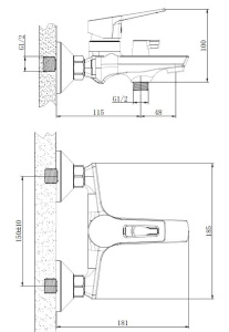 Смеситель для ванны Esko Rabat RA 54 w/a
